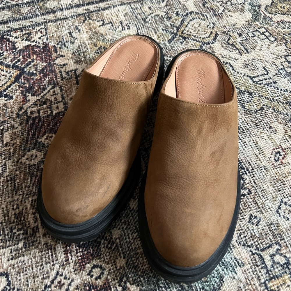 Madewell Tan Leather Mules
